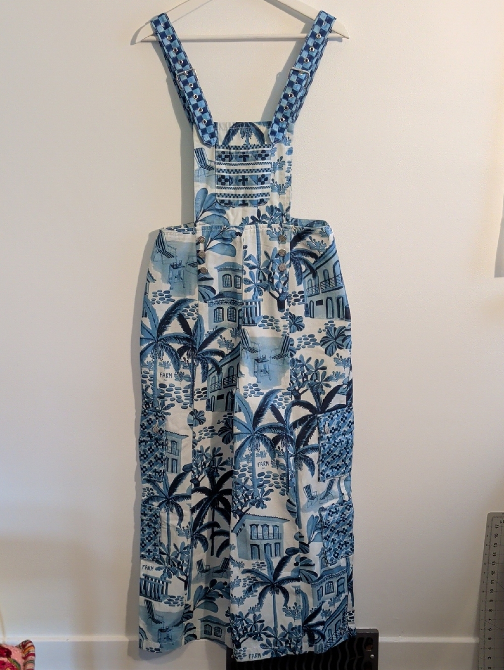 FARM RIO palm-print overalls - size small - Picture 3 of 16